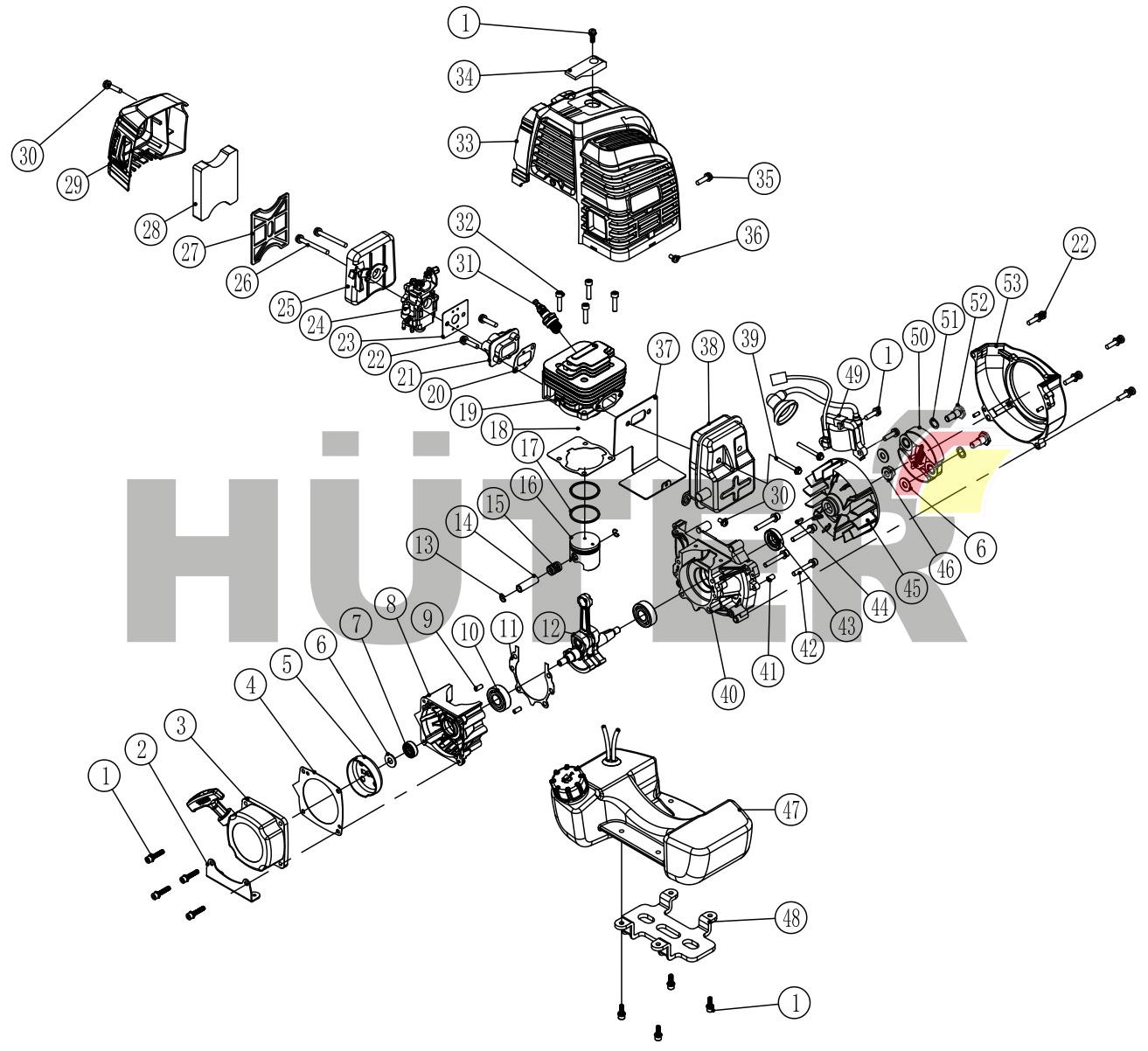 Двигатель 1E44F TPW 70/2/41