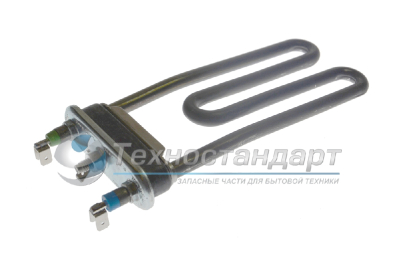Тэн 1700W, слегка изогнут, без отверстия под датчик, L=170 мм, l=13 мм, резинка ровная, сдвоенные клеммы, для Indesit, код 066086,  Thermowatt
