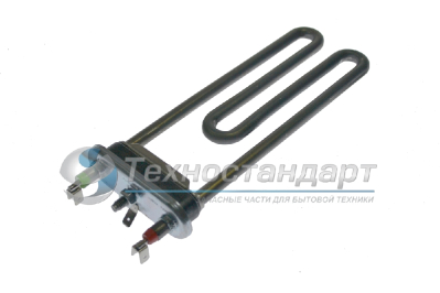 Тэн 1800W, прямой, без отверстия под датчик, L=190 мм, l=12 мм, резинка ровная, для Indesit, Ariston, Whirlpool