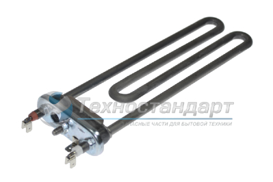 Тэн 1850W, прямой, с отверстием под датчик, L=240 мм, l=17 мм, резинка ровная, сдвоенные клеммы, Thermowatt