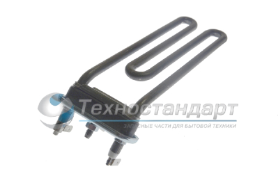 Тэн 2000W, гнутый, без отверстия под датчик, L=198 мм, l=13 мм,  резинка ровная, сдвоенные клеммы, для Indesit WDS1040, код  050575, Themowatt