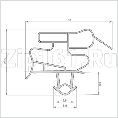 Уплотнитель холодильника 550x1000мм Профиль BR