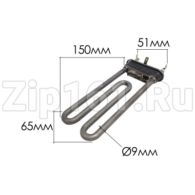 Тэн 1700W L-170mm короткий, прямой с отверстием, Thermowatt ИТАЛИЯ 094715