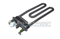 Тэн 1700W, слегка изогнут, с отверстием под датчик, L=170 мм, l=14 мм, резинка ровная, одна клемма сдвоена, для Indesit, код 087188,Thermowatt