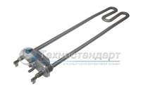 Тэн 2000W, слегка изогнут, без отверстия под датчик, L=300 мм, l=12 мм, резинка с "юбкой", для Indesit, Ariston, код 046976, 044934, Thermowatt, Irca